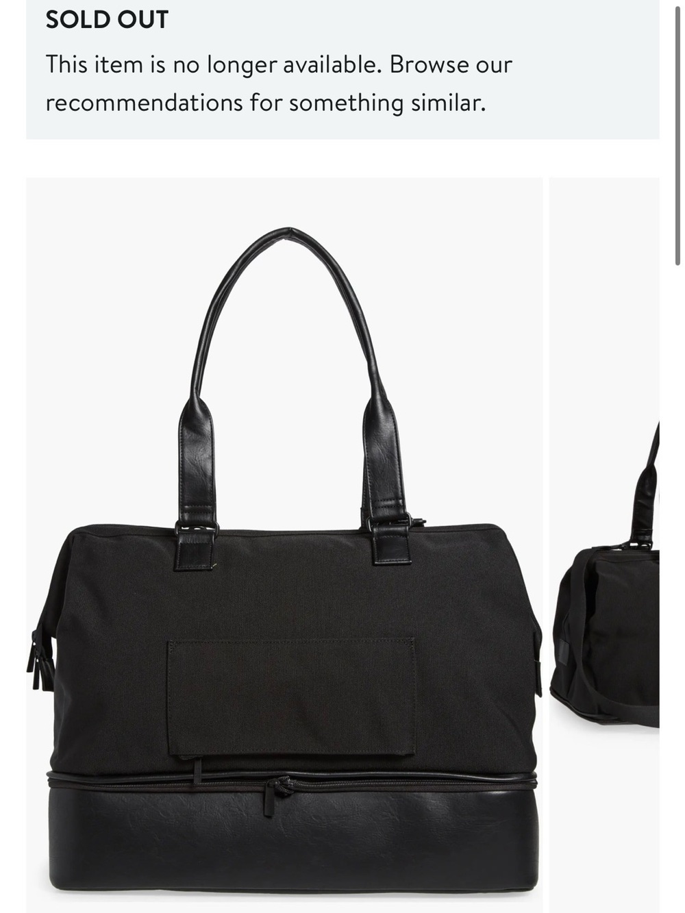 BEIS the convertible weekend bag black full size new